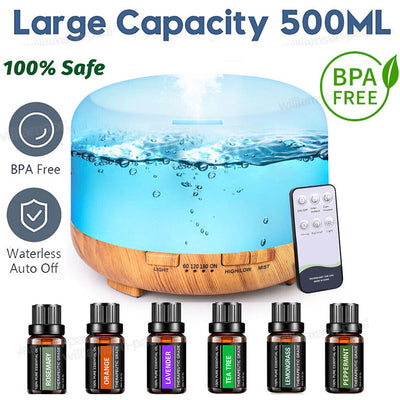 LED Essential Oil Diffuser Aroma Aromatherapy Ultrasonic Humidifier Air Purifier