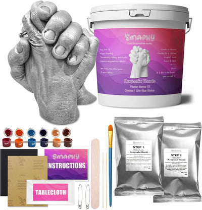 Hands Casting Kit, DIY Hand Molding Kit. Hand Holding Craft for Couples, Adult & Child, Family, Friends. Anniversary, Wedding & Couples Gifts.