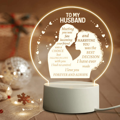 1Pc Gifts for Husband - to My Husband Gifts from Wife Night Light, Husband Birthday Weeding Anniversary Valentines Day Gifts for Husband, Fathers Day Night Lamp Gifts for He from Wife