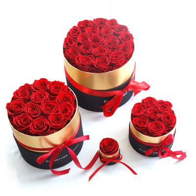 Eternal Roses in Box Preserved Real Rose Flowers with Box Set Valentines Day Gift Romantic Artificial Flowers