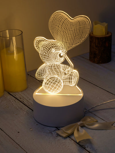 1Pc Cartoon Bear Shaped Night Light, 3D Bear Table Lamp for Home Decor